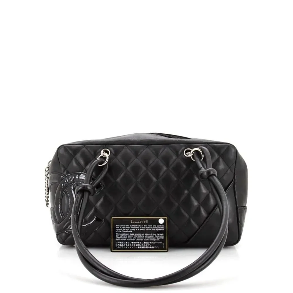 Chanel Cambon Bowler Bag Quilted Leather Medium Black - Picture 3 of 13